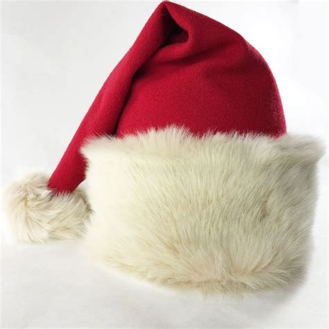 Luxury Santa Hat from merino wool and huggable ivory faux fur – Santa's ...