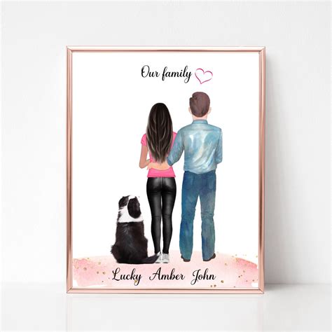 Custom Family Portrait With Dog Family Illustration | Etsy