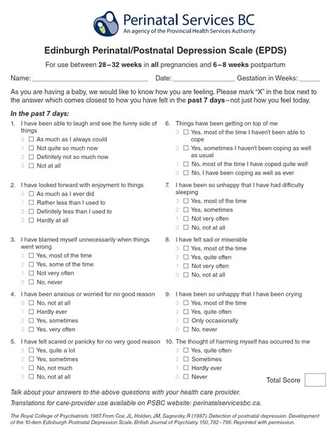 Edinburgh Perinatal/Postnatal Depression Scale EPDS