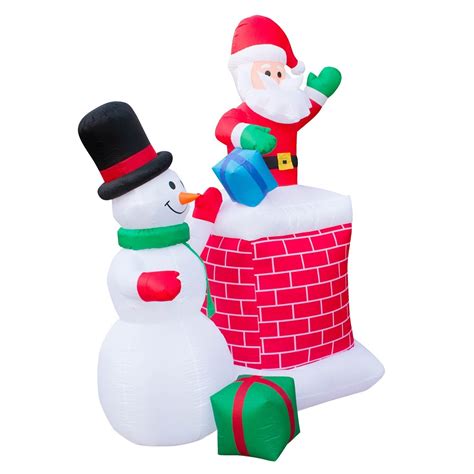 Inflatable Giant 10 Ft. Santa Claus and Snowman Duo - Christmas ...