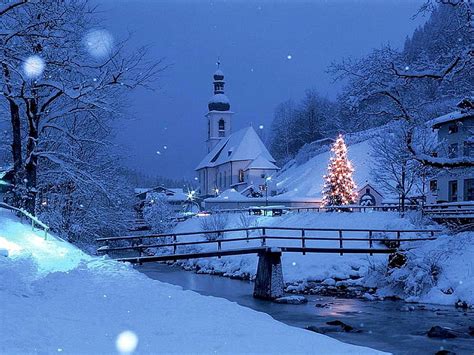 1920x1080px, 1080P free download | ★Christmas Blue Village★, christmas ...