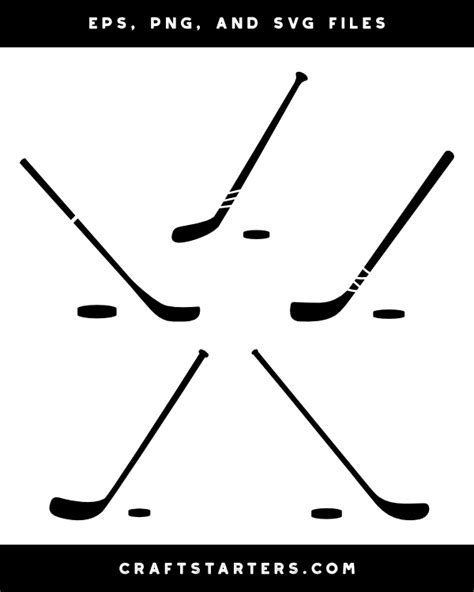 Hockey Stick and Puck Silhouette Clip Art