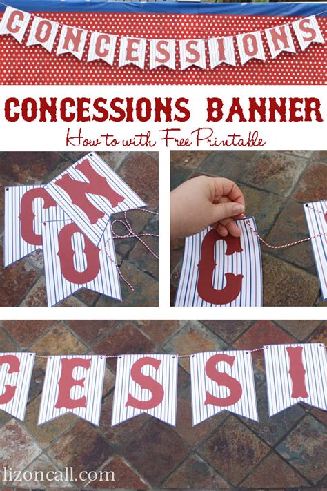 Free Concessions Printable Banner - Liz on Call