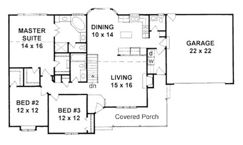 Ranch Style House Plan - 3 Beds 2.5 Baths 1586 Sq/Ft Plan #58-167 ...