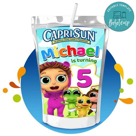 Baby joy joy Capri Sun Birthday Digital File Printable | Bobotemp