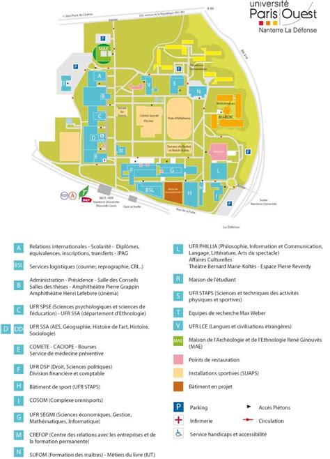 University Nanterre map - Map of University Nanterre (France)