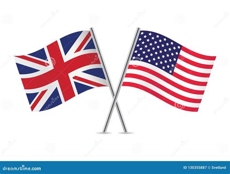 British and American Flags. Vector Illustration. Stock Vector ...