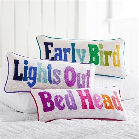 Sleep Sayings Needlepoint Pillows | Pottery Barn Teen