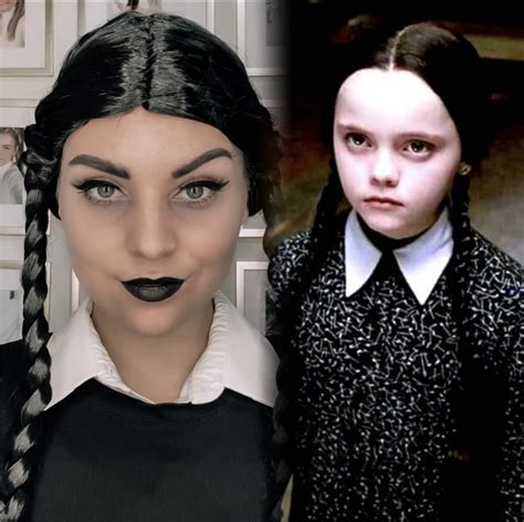 WEDNESDAY ADDAMS: SIMPLE & EASY HALLOWEEN TUTORIAL - Taylor, Lately