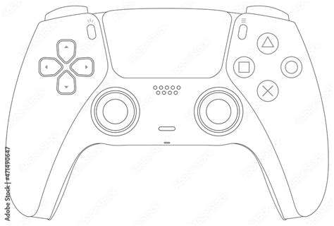 Sony Play Station 5 dualsense wireless controller wireframe black and ...