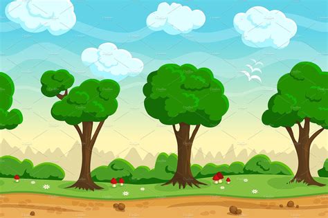 Seamless cartoon game landscape | Cartoon background, Cartoon games ...