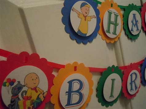 Items similar to Caillou Happy Birthday Banner See also cupcake toppers ...