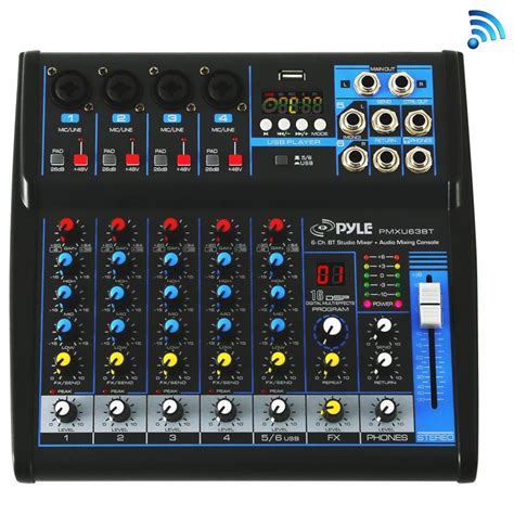 Pyle Professional Audio Mixer Sound Board Console - Desk System ...