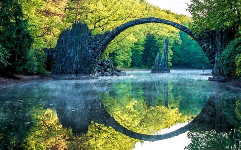 Wallpaper : landscape, forest, lake, reflection, grass, stones, green ...