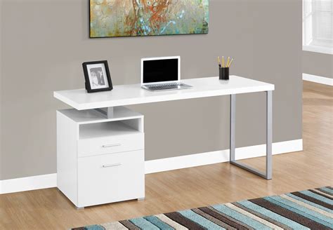 Modern 60" Single Pedestal Computer Desk in White – ComputerDesk.com