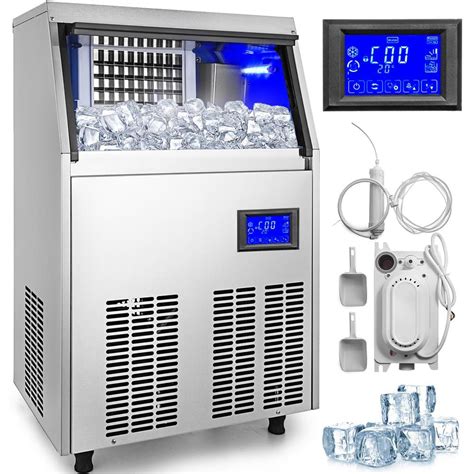 VEVOR 110 - 120 lb. / 24 H Commercial Ice Machine with 19 lb. Storage ...