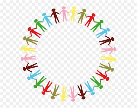 Transparent Teamwork Clipart Png - Cartoon People Holding Hands In A ...