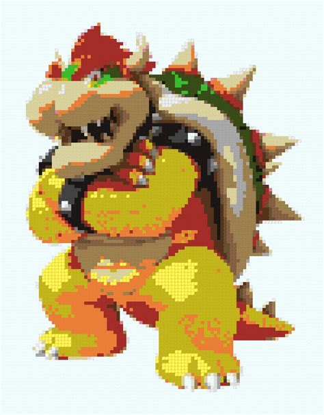 bowser pixel art grid Retro pixel bowser by evilcarcrash on deviantart ...