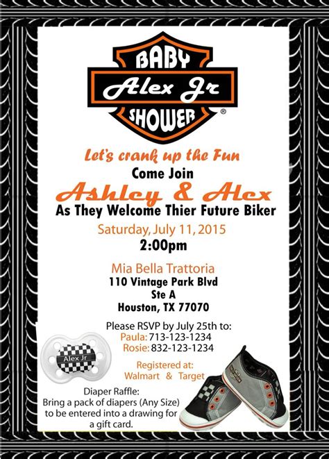 Harley Davidson Baby Shower Invitations - Baby Shower Invitations