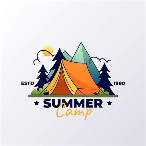 Free Vector | Gradient logo template for summer camp