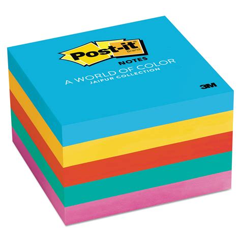 Post-it Notes MMM6545UC Original Pads in Jaipur Colors, 3 x 3, 100 ...