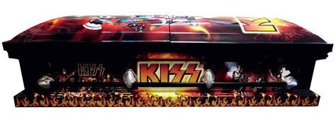 Rock 'n Roll Kiss casket, 20-gauge steel casket w/black interior fabric ...