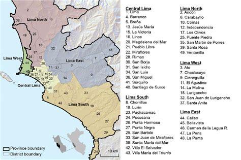 Structure of Metropolitan Lima and its districts. Source: Fern andez de ...