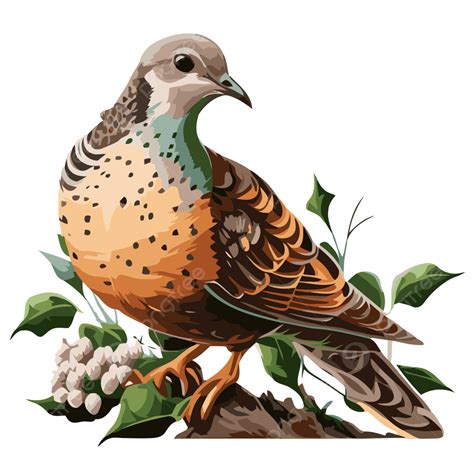 Turtle Dove Vector, Sticker Clipart White Spotted Dove Sitting On The ...