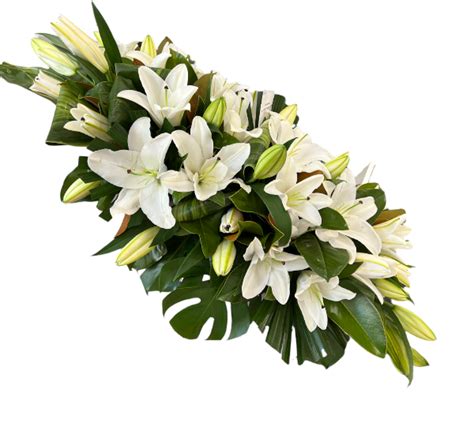 Single Ended White Lilies Funeral Spray | ubicaciondepersonas.cdmx.gob.mx