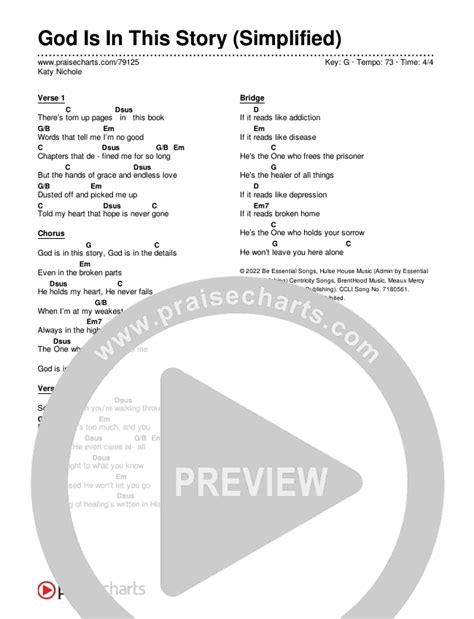 God Is In This Story (Simplified) Chords PDF (Katy Nichole) - PraiseCharts