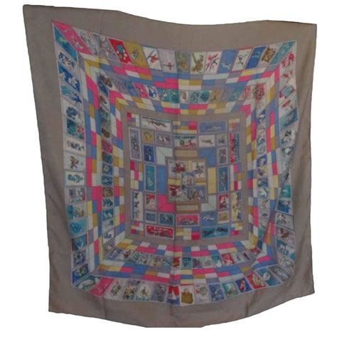 Hermes scarf "Correspondance" designed by Cathy Latham at 1stDibs