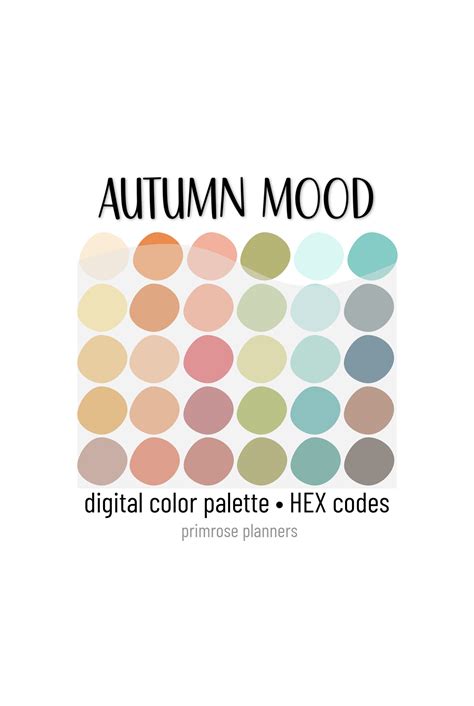 Autumn Mood Digital Color Palette Color Chart Goodnotes - Etsy