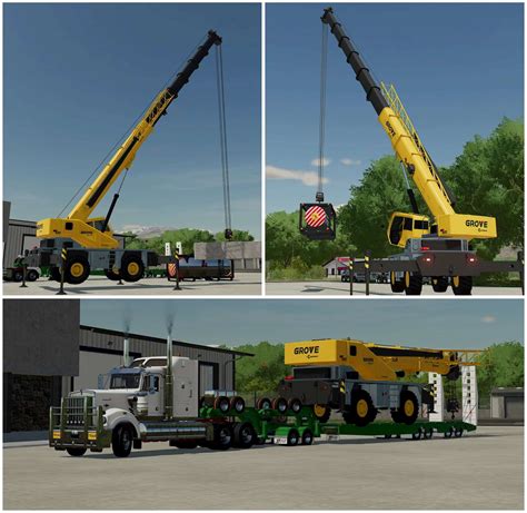 Grove GRT 655 Rough Terrain Crane v1.0 FS22 Mod | Farming Simulator 22 Mod