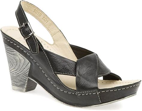 Pavers High Heel Leather Slingback Sandal 123 907 - Black Size 10 ...