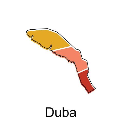 Duba map. vector map of Saudi Arabia capital Country colorful design ...