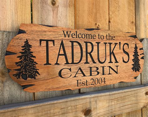 Wooden carved Sign Spanish Cedar Outdoor Sign Pine Trees