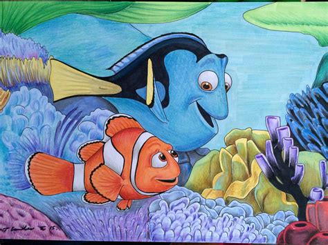 Finding Nemo Dory and Marlin drawing by billyboyuk on DeviantArt