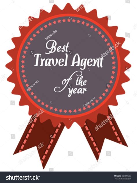 Vector Promo Label Best Travel Agent Stock Vector (Royalty Free ...