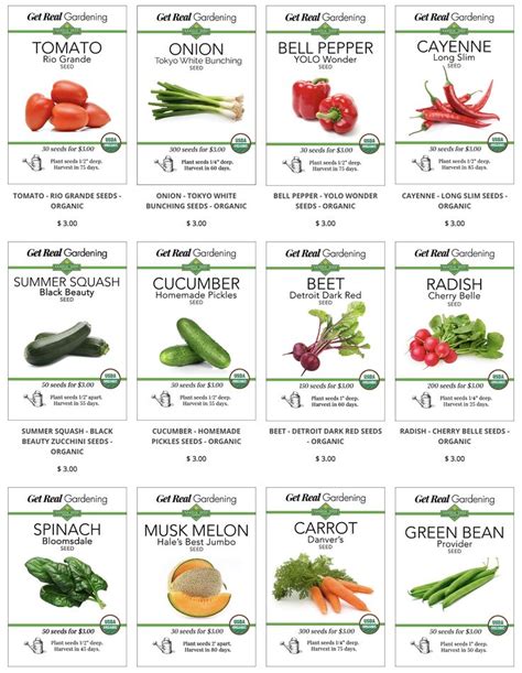 Organic Vegetable Seeds in 2021 | Organic vegetable seeds, Organic ...