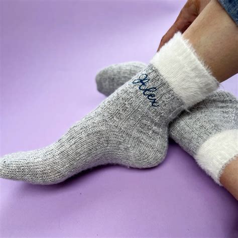 Embroidered Cosy Cuff Socks By Solesmith