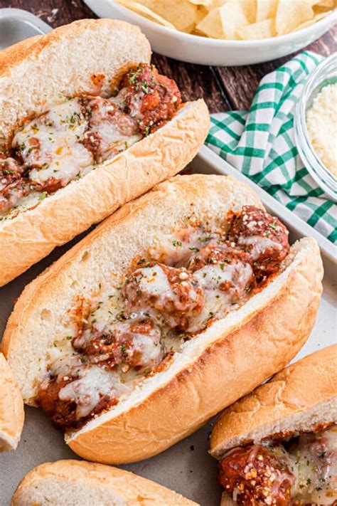 Easy Meatball Sub Recipe - Shugary Sweets