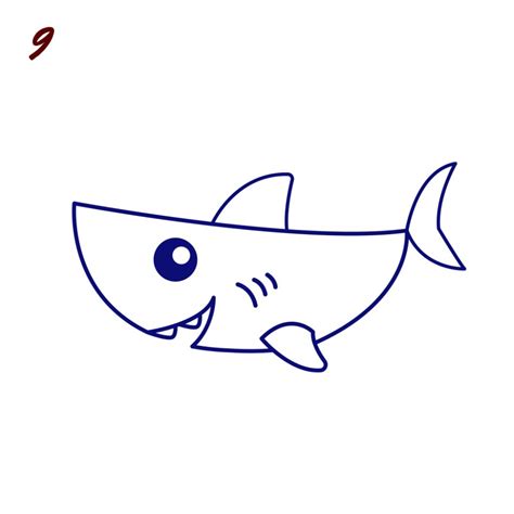 How to Draw a Shark: Easy Step-by-Step Shark Drawing [With Video] Easy ...