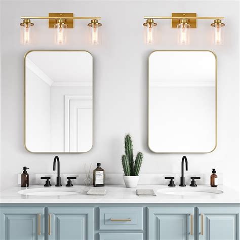 GoYeel 23.62-in 3-Light Gold Modern/Contemporary Vanity Light ZW008G at ...