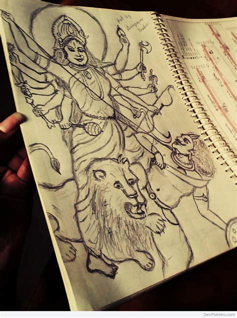 Durga Pencil Sketch