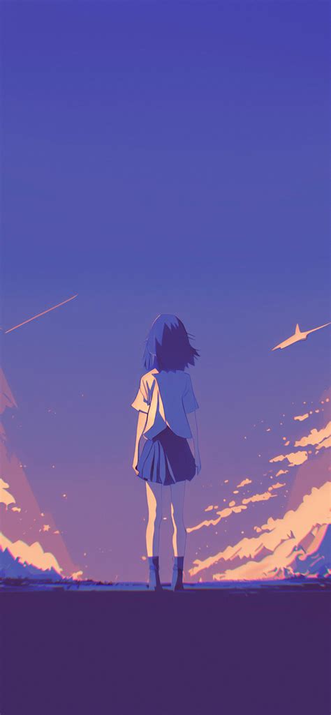 Girl and Sky Anime Aesthetic Wallpapers - Aesthetic Anime Walls