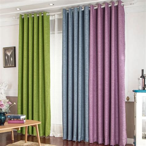 Thick Solid Cotton Curtain Fabric Modern Minimalist Custom Linen Yarn ...