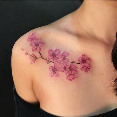 ️ Sakura | Flower tattoo shoulder, Trendy tattoos, Blossom tattoo