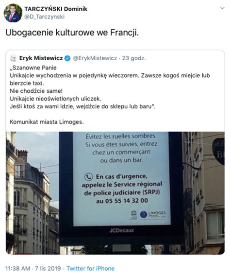 D. Tarczyński chciał zakpić z "ubogacenia kulturowego we Francji ...