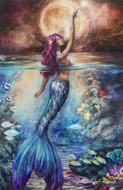 Lindsay Rapp | Arte de sirenas, Pinturas de sirenas, Pintura sirena