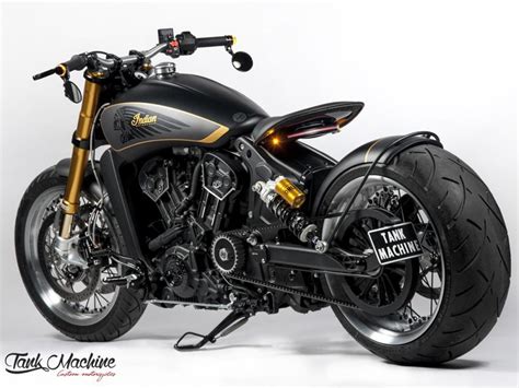 Indian Scout "Bobber" Exhaust Custom by Tank Machine